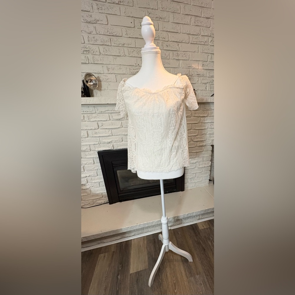 love, Fire Cream Lace Blouse